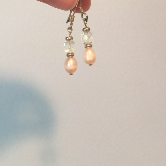 Perl and silver earrings - Picture 2 of 2